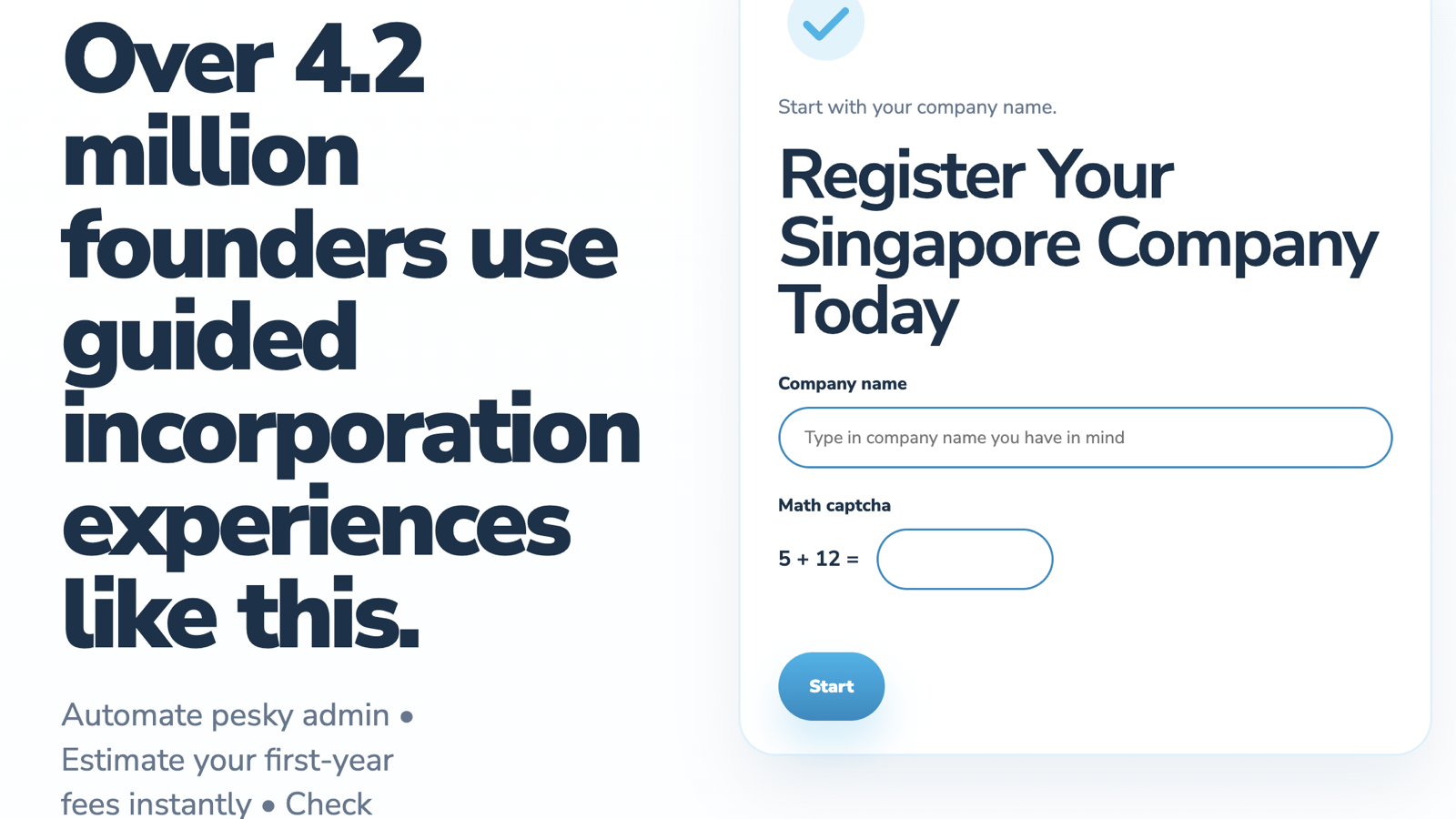 Real Time Name Check screen in IncorpFlow